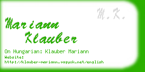 mariann klauber business card